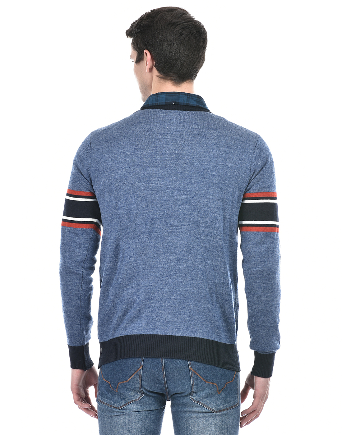 Numero Uno Men Striped Blue Sweater